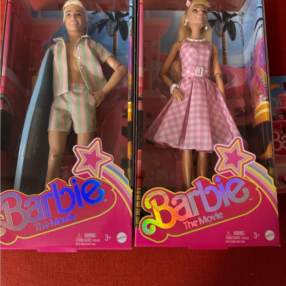 Barbie The Movie Dolls-Barbie & Ken with Hot wheels car, NIB
